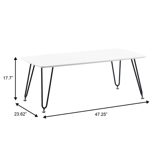 Used Elmwood Rectangular White MDF Wood Coffee Table for sale on AptDeco