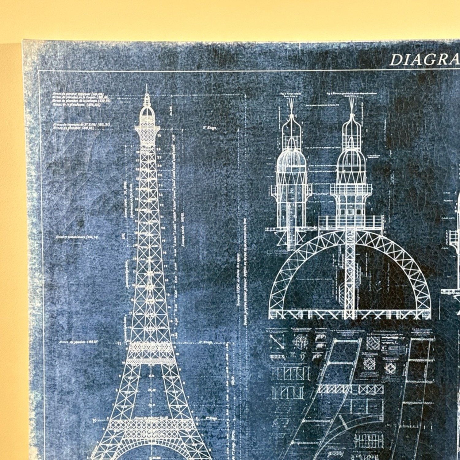 Eiffel Tower Diagram Gilcee Wall Art - image-2