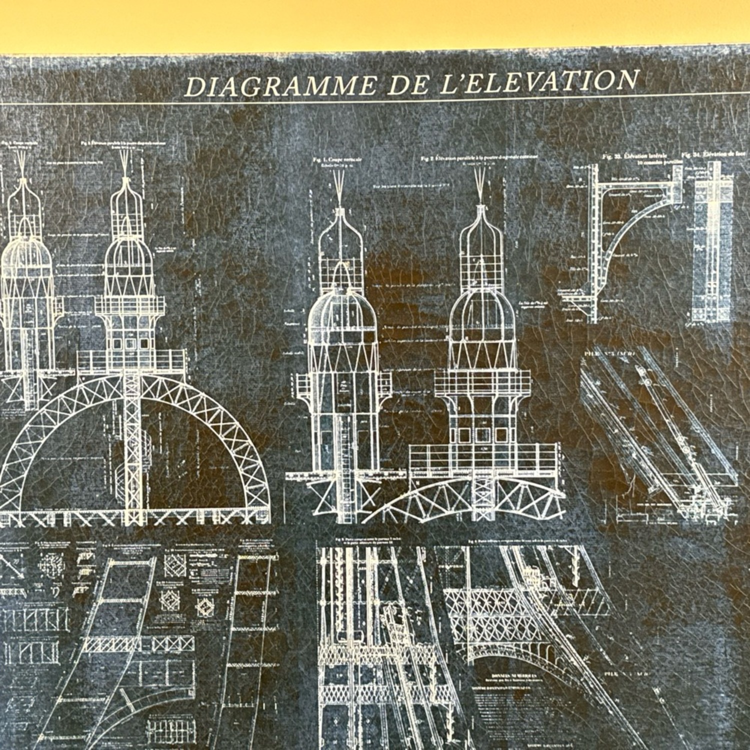 Eiffel Tower Diagram Gilcee Wall Art - image-3