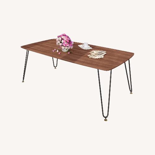 Used Elmwood Rectangular Walnut MDF Wood Coffee Table for sale on AptDeco