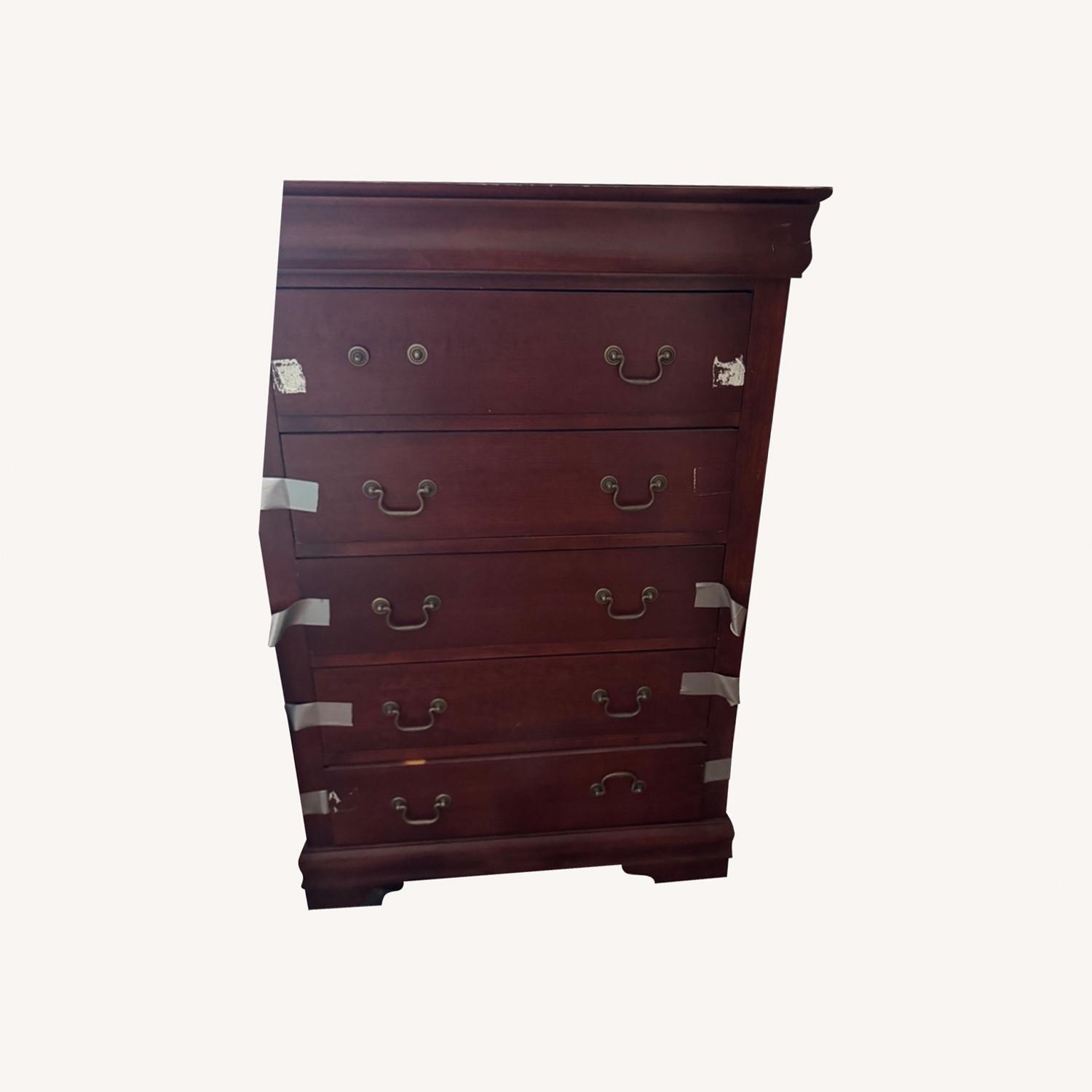 Mahogany 5 Drawer Dresser  - image-0