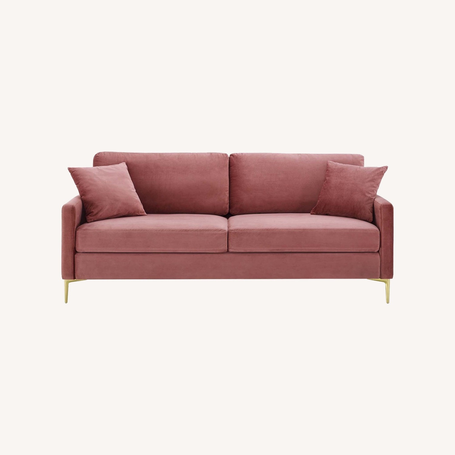 Sofa In Dusty Rose Performance Velvet Upholstery - image-13