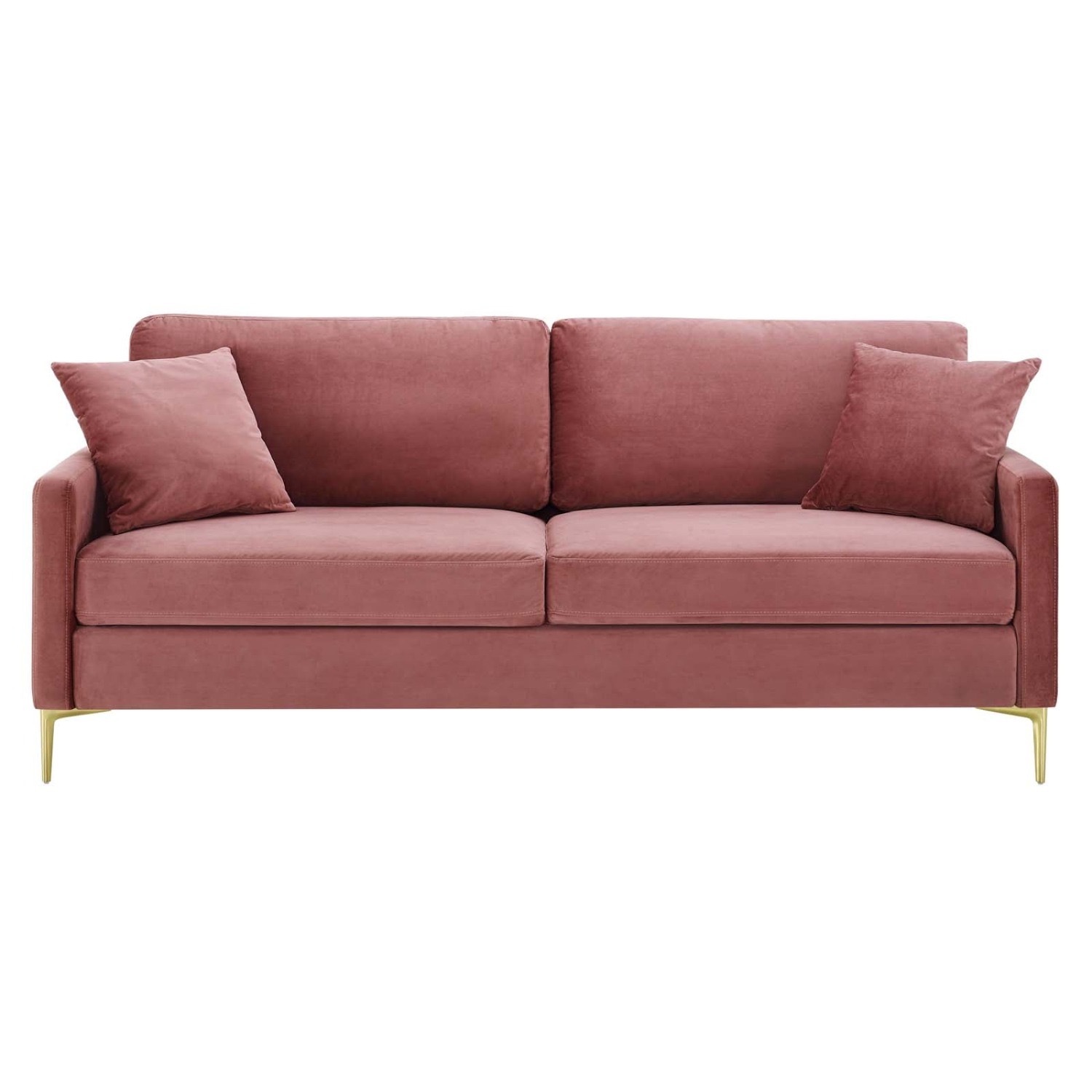 Sofa In Dusty Rose Performance Velvet Upholstery - image-4