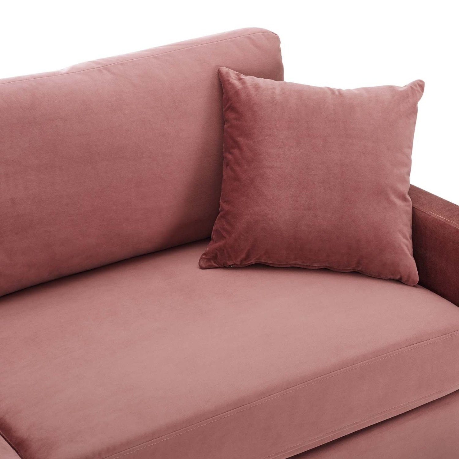 Sofa In Dusty Rose Performance Velvet Upholstery - image-6