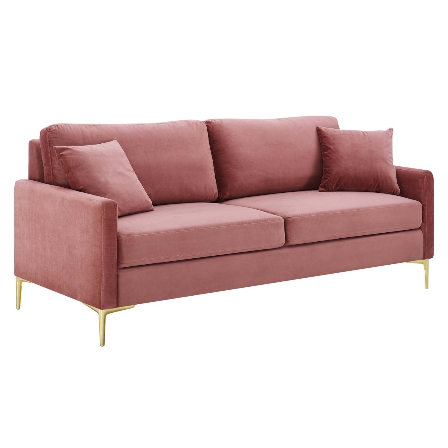 Sofa In Dusty Rose Performance Velvet Upholstery - image-1