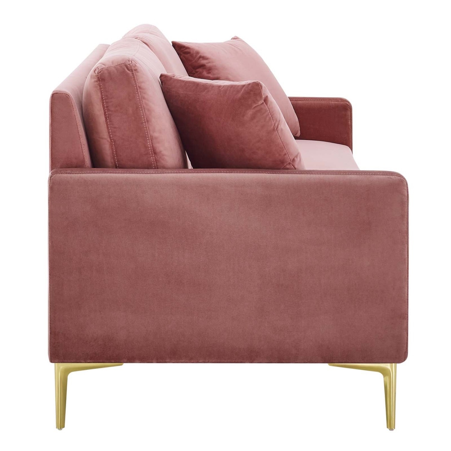 Sofa In Dusty Rose Performance Velvet Upholstery - image-2