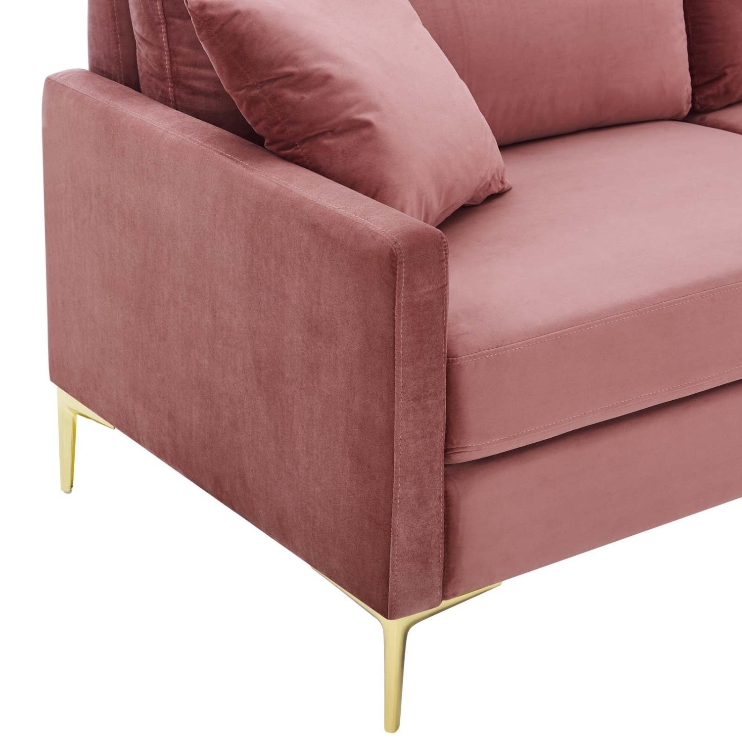 Sofa In Dusty Rose Performance Velvet Upholstery - image-5