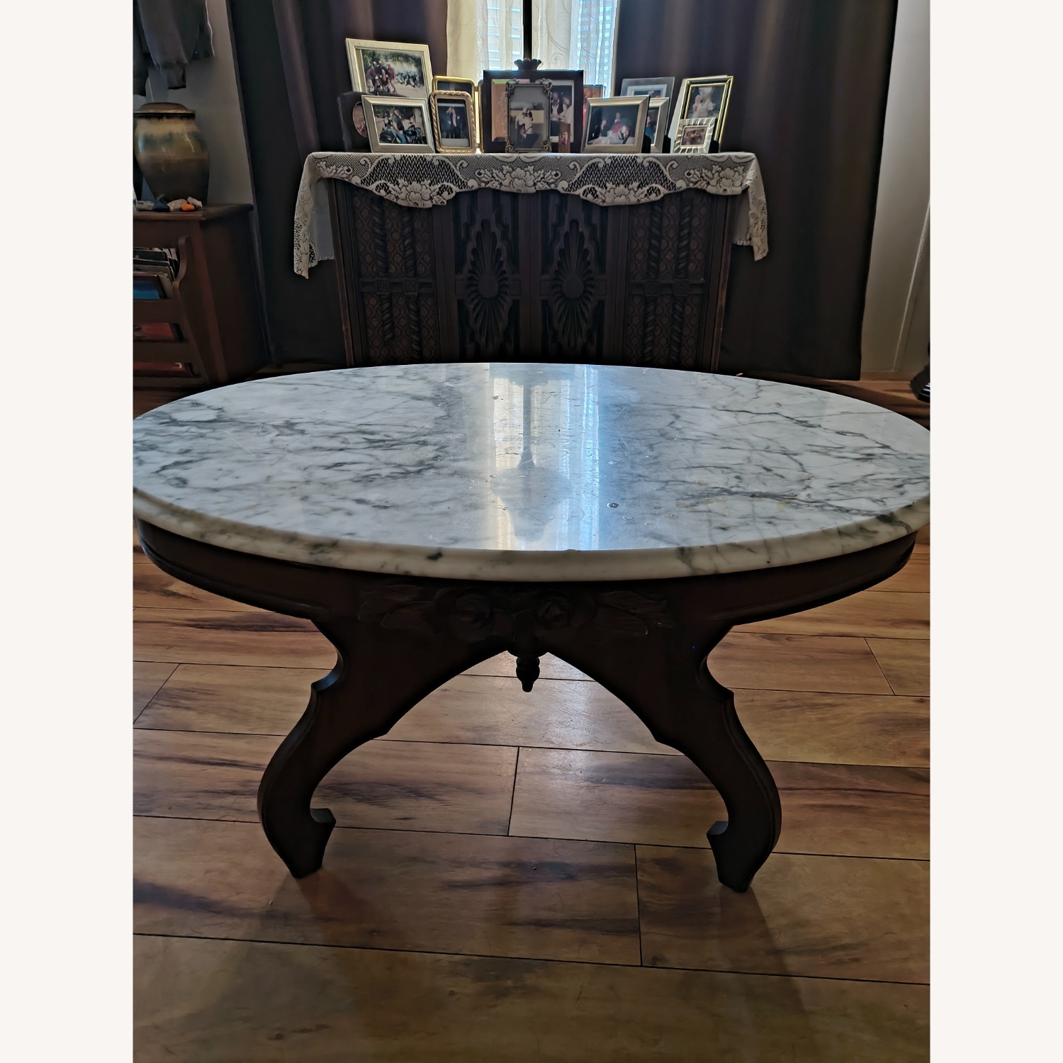 1800's Antique Marble Coffee Table - image-1