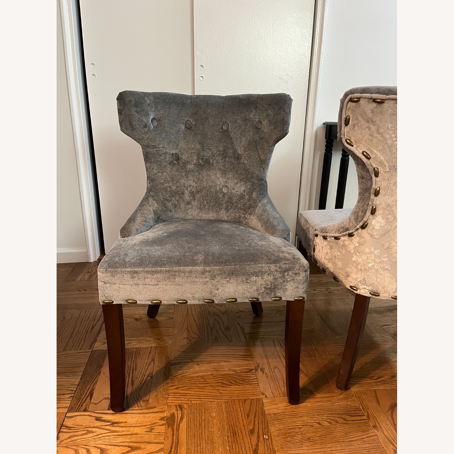 Tufted Velvet Upholstered Parsons Chairs (4) - image-1