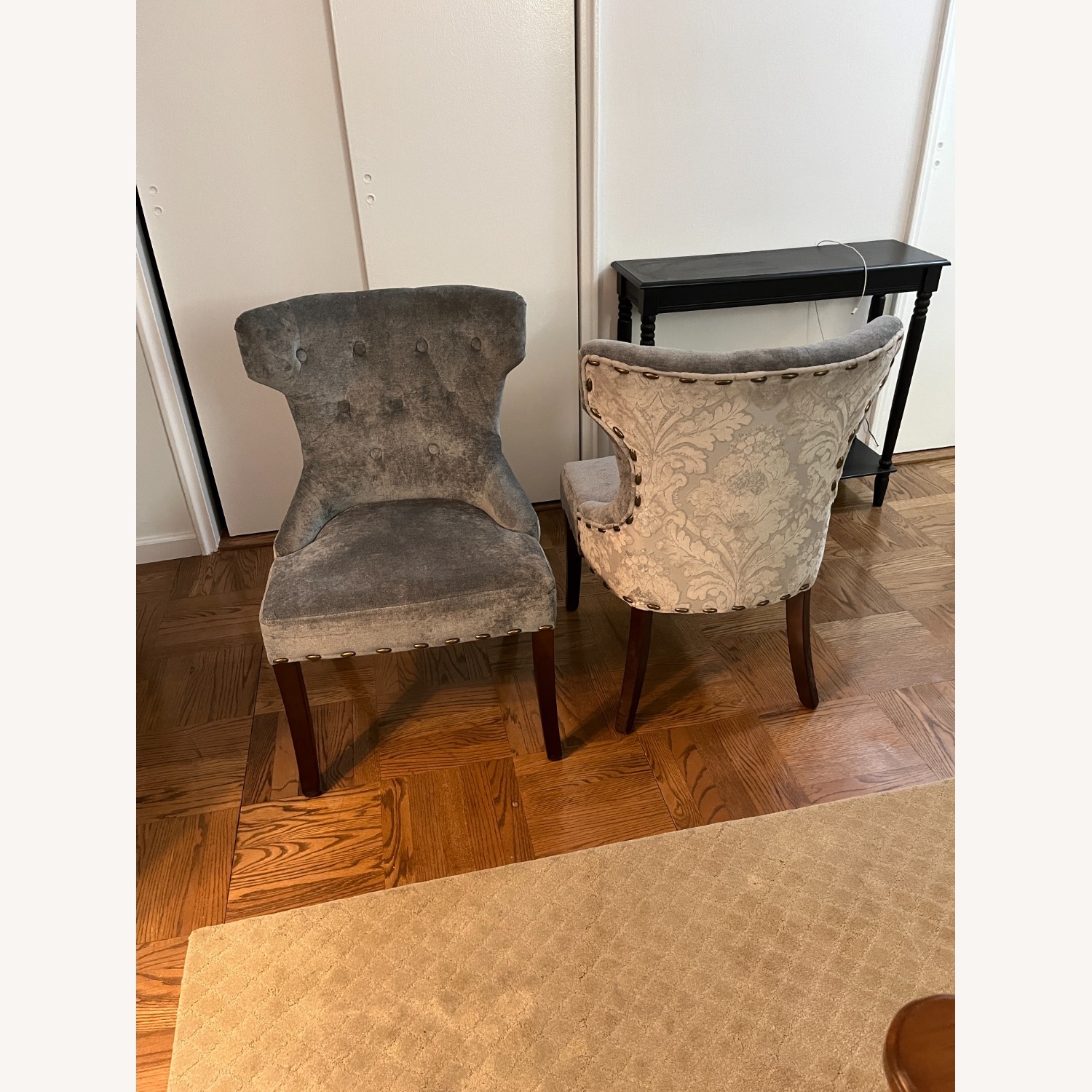 Tufted Velvet Upholstered Parsons Chairs (4) - image-0