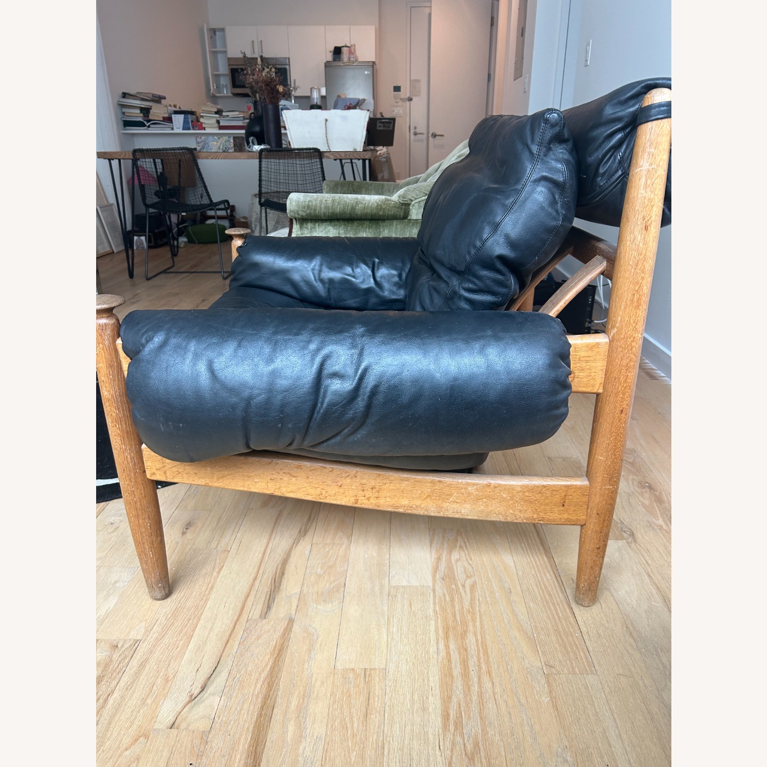 Vintage Mid-Century Modern Leather Lounge Chair - image-3