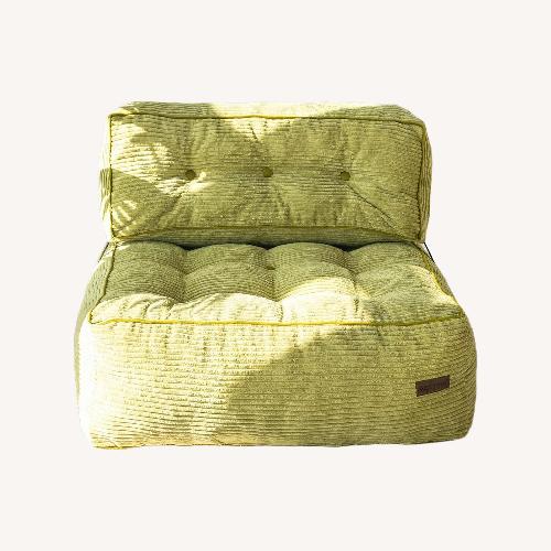 Used Comfortable Leafy Green Bean Bag Sofa for sale on AptDeco