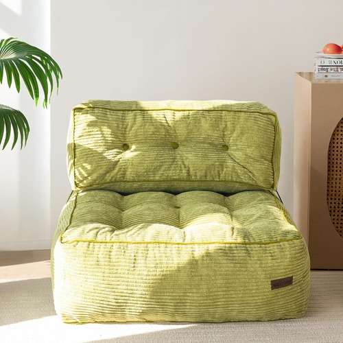 Used Comfortable Leafy Green Bean Bag Sofa for sale on AptDeco