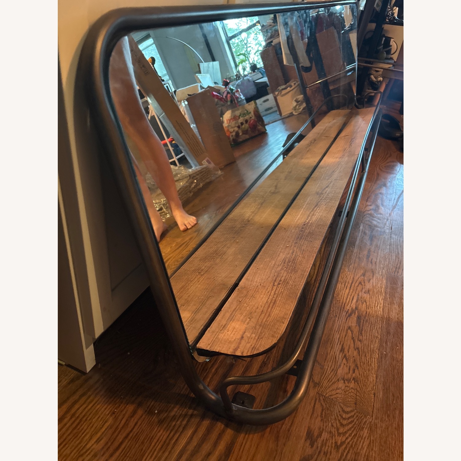 West Elm Entryway Mirror + Hooks - image-2