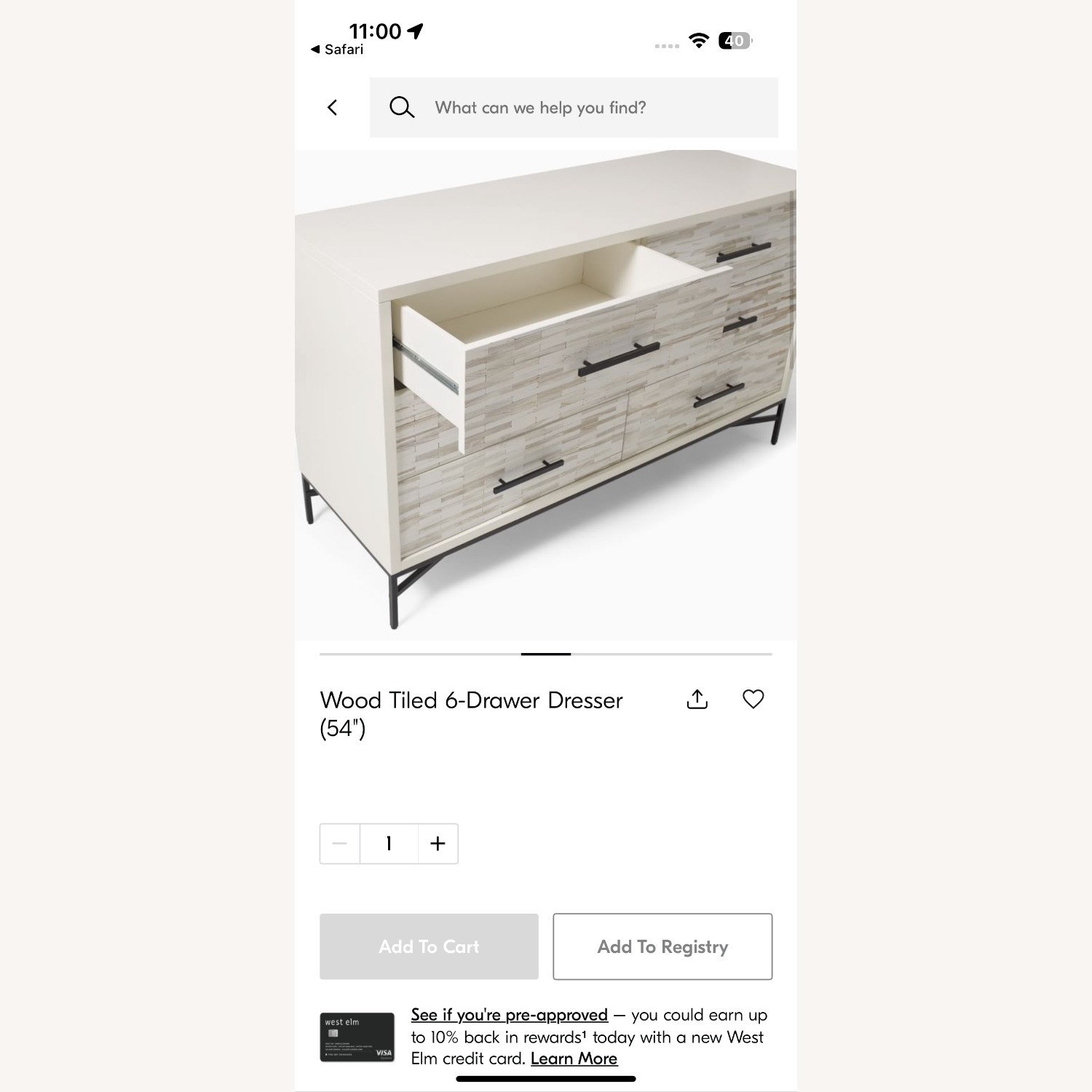 West Elm Wood Tiled Dresser - image-3