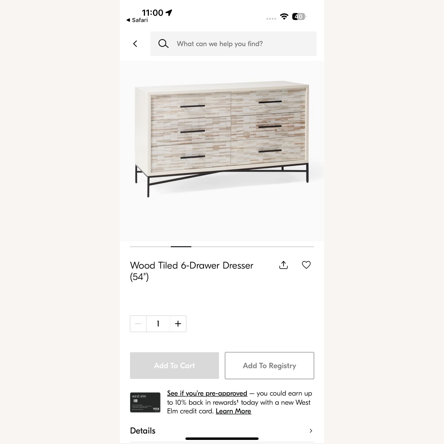 West Elm Wood Tiled Dresser - image-1