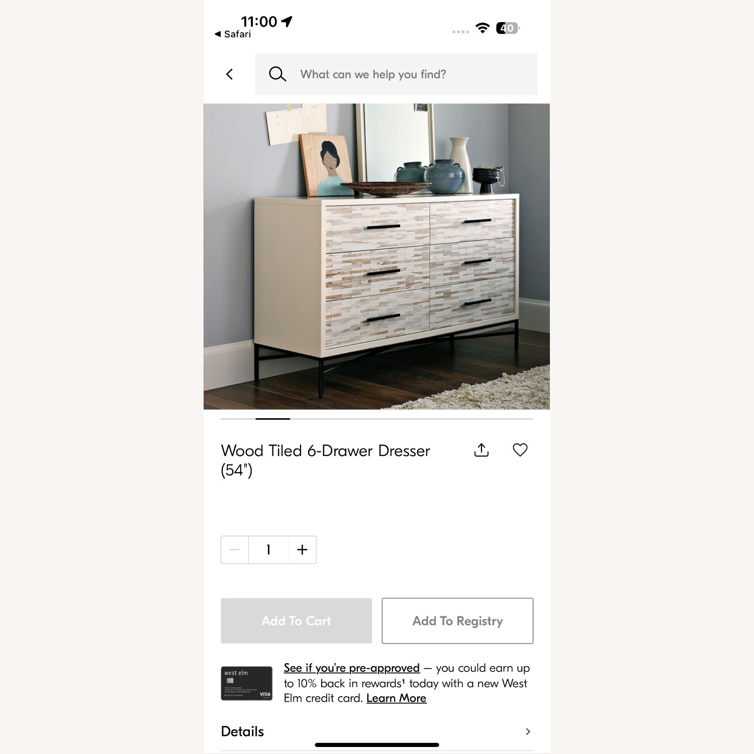 West Elm Wood Tiled Dresser - image-2