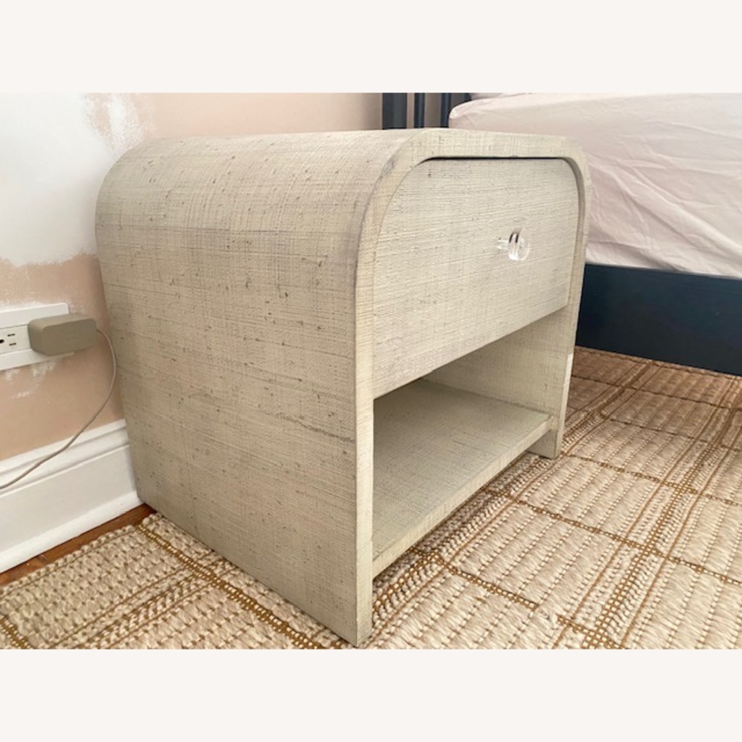 CB2 Archer Linen Nightstand With Drawer - image-2