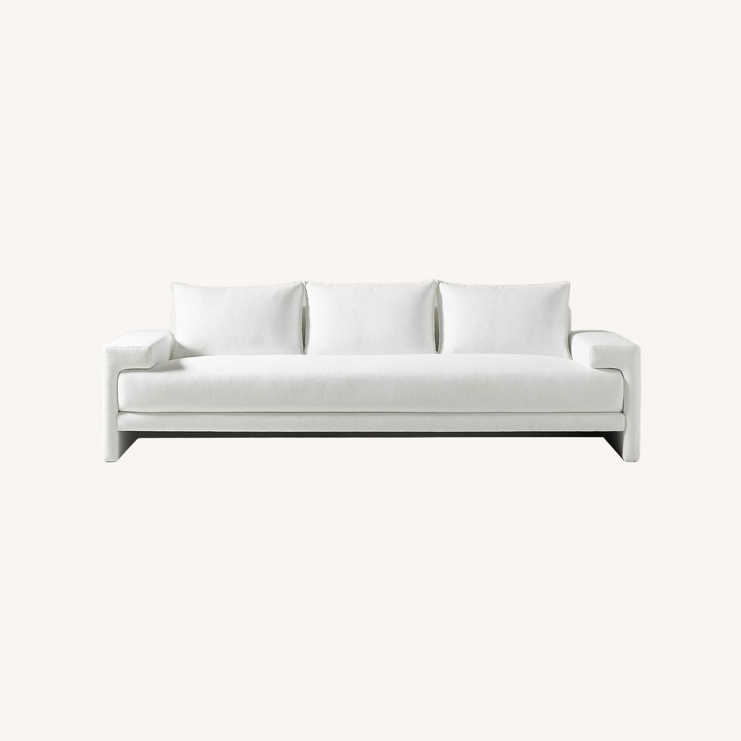 CB2 Camden 101" White Performance Fabric Sofa - image-0