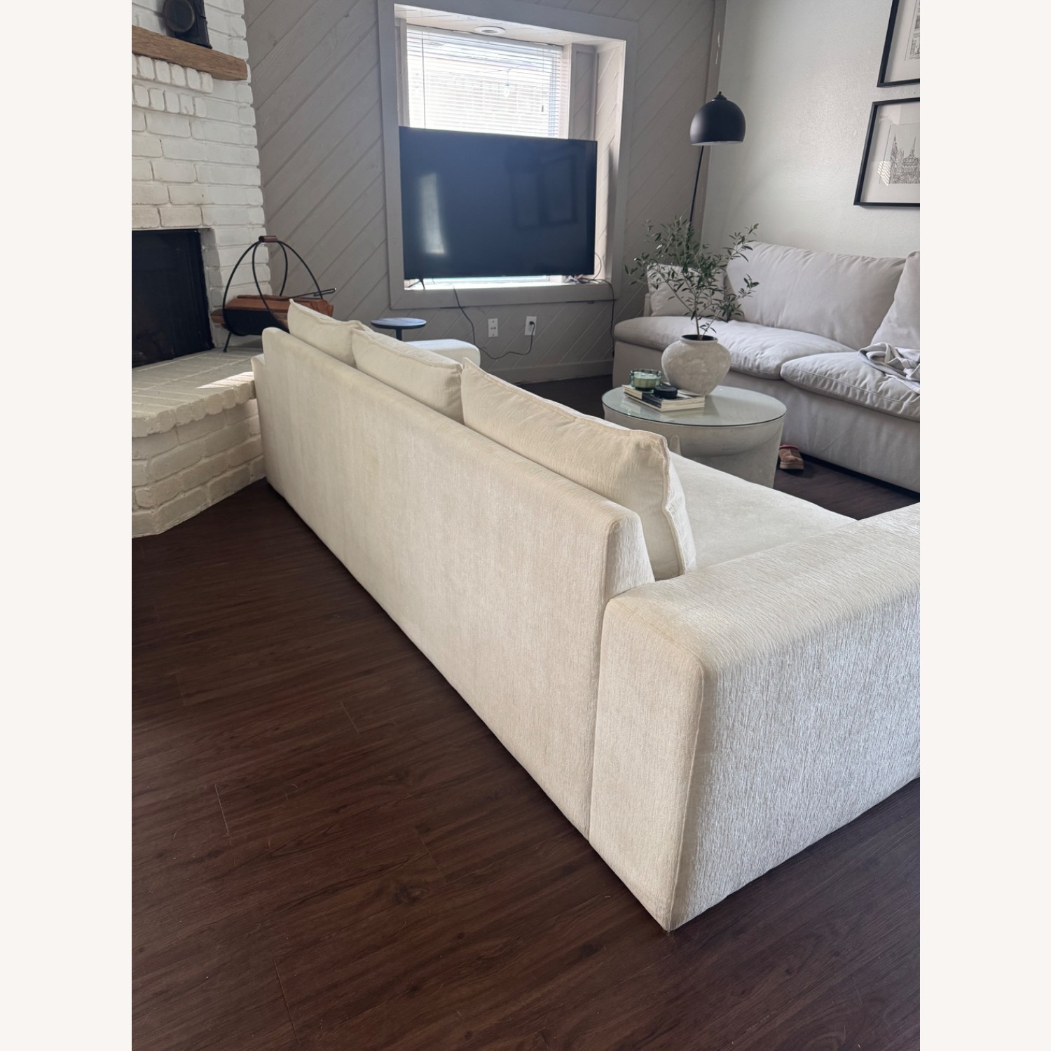 CB2 Camden 101" White Performance Fabric Sofa - image-5