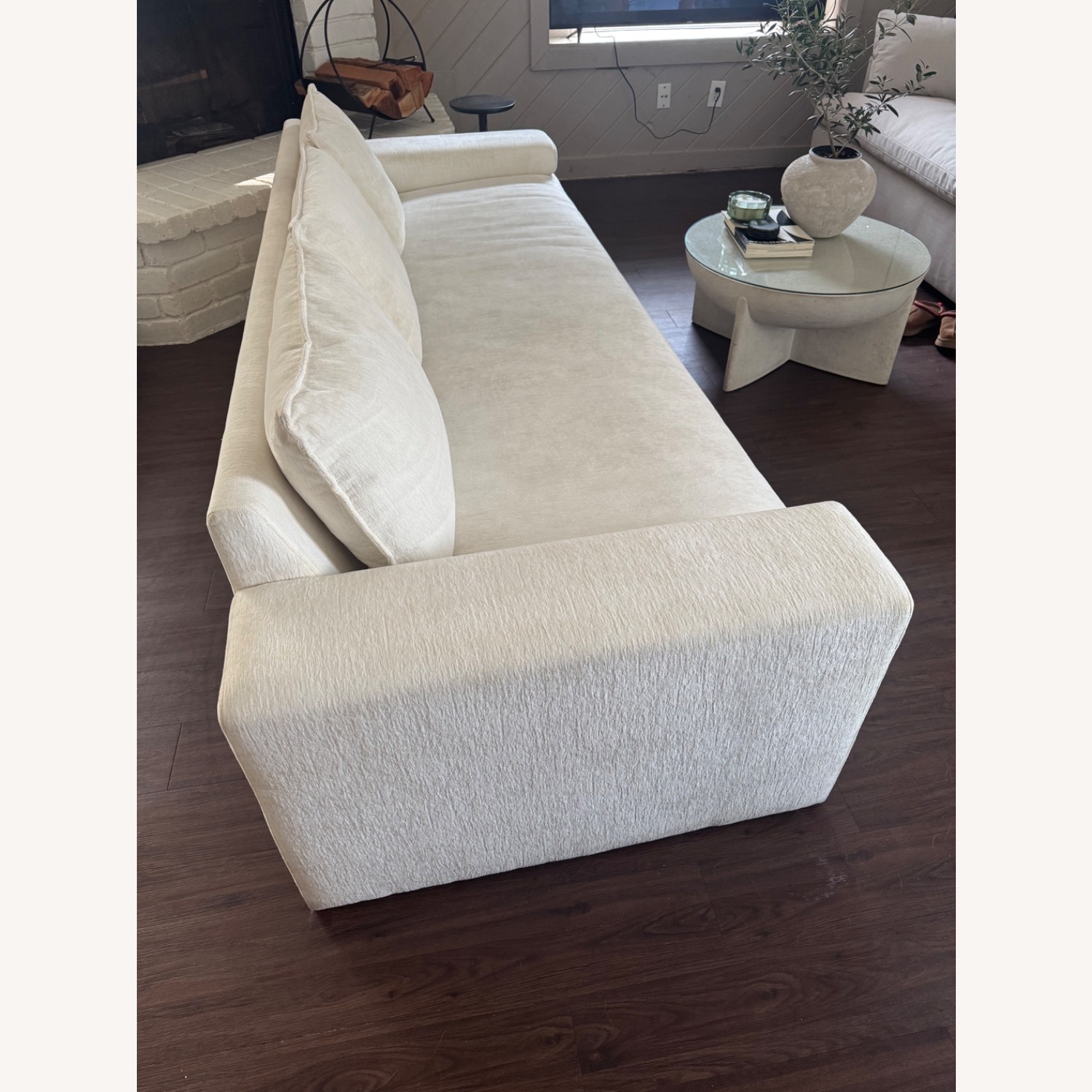 CB2 Camden 101" White Performance Fabric Sofa - image-6