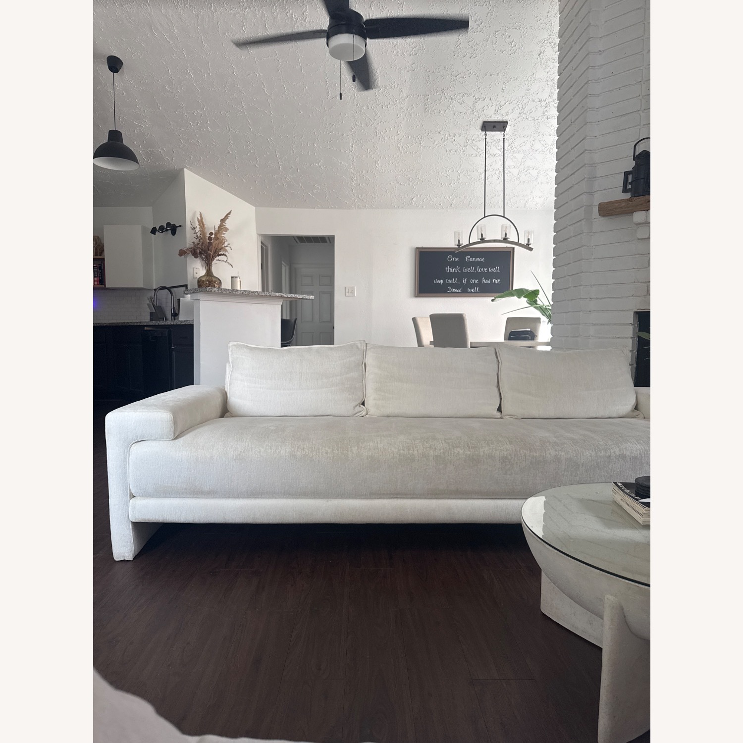 CB2 Camden 101" White Performance Fabric Sofa - image-1