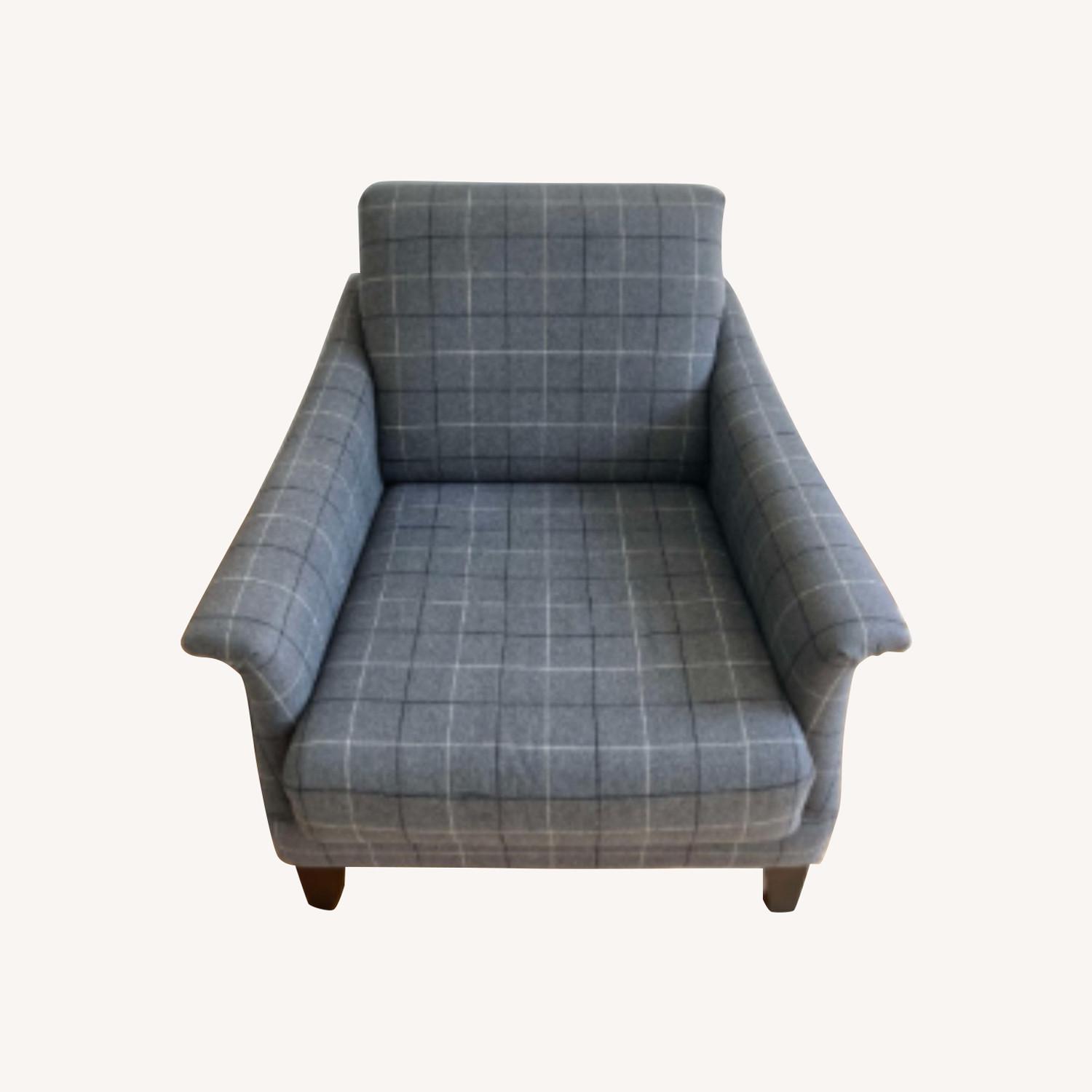 West Elm Gray Plaid Writer’s Chair - image-0