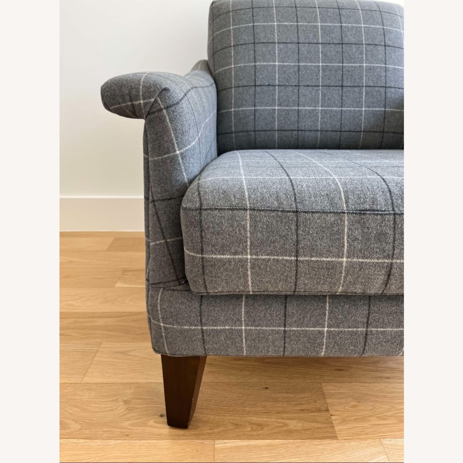 West Elm Gray Plaid Writer’s Chair - image-4