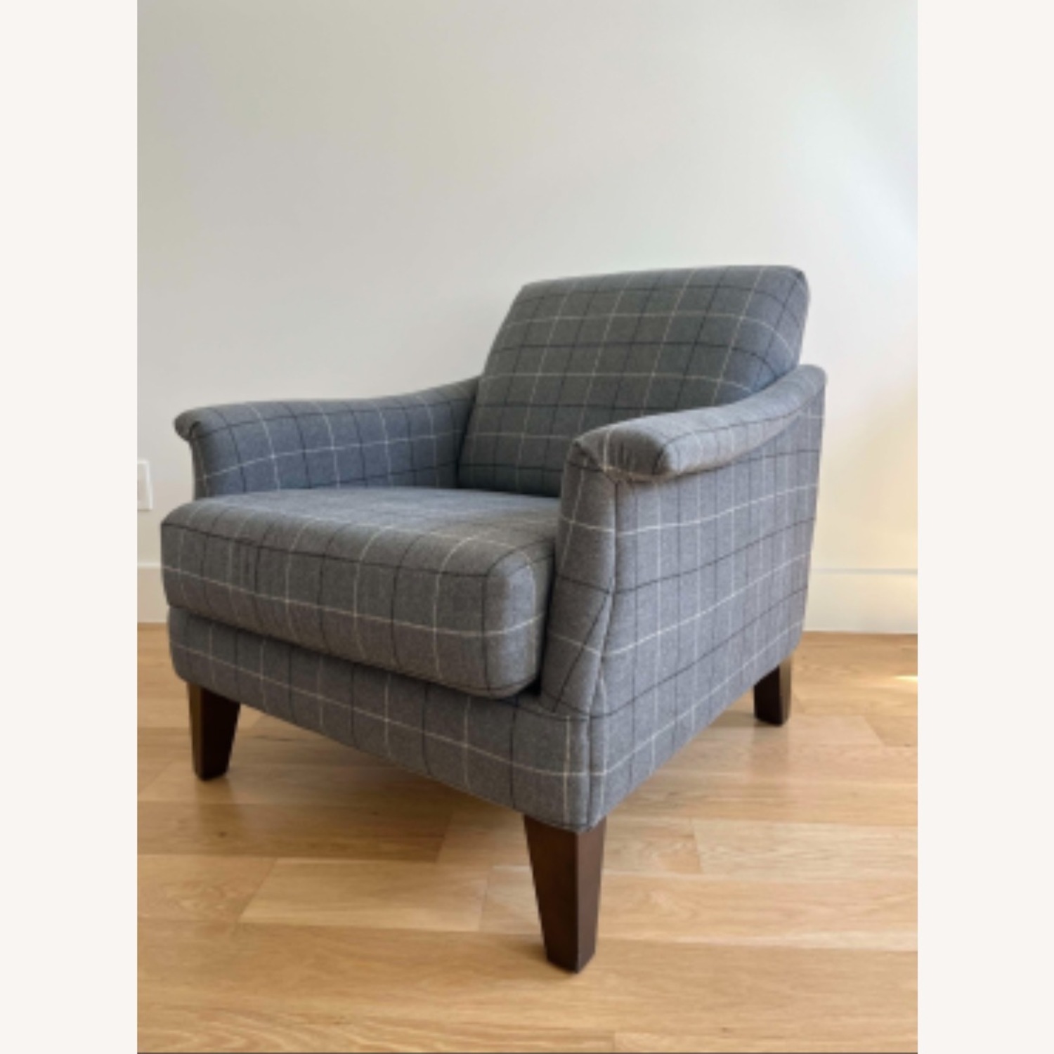 West Elm Gray Plaid Writer’s Chair - image-1