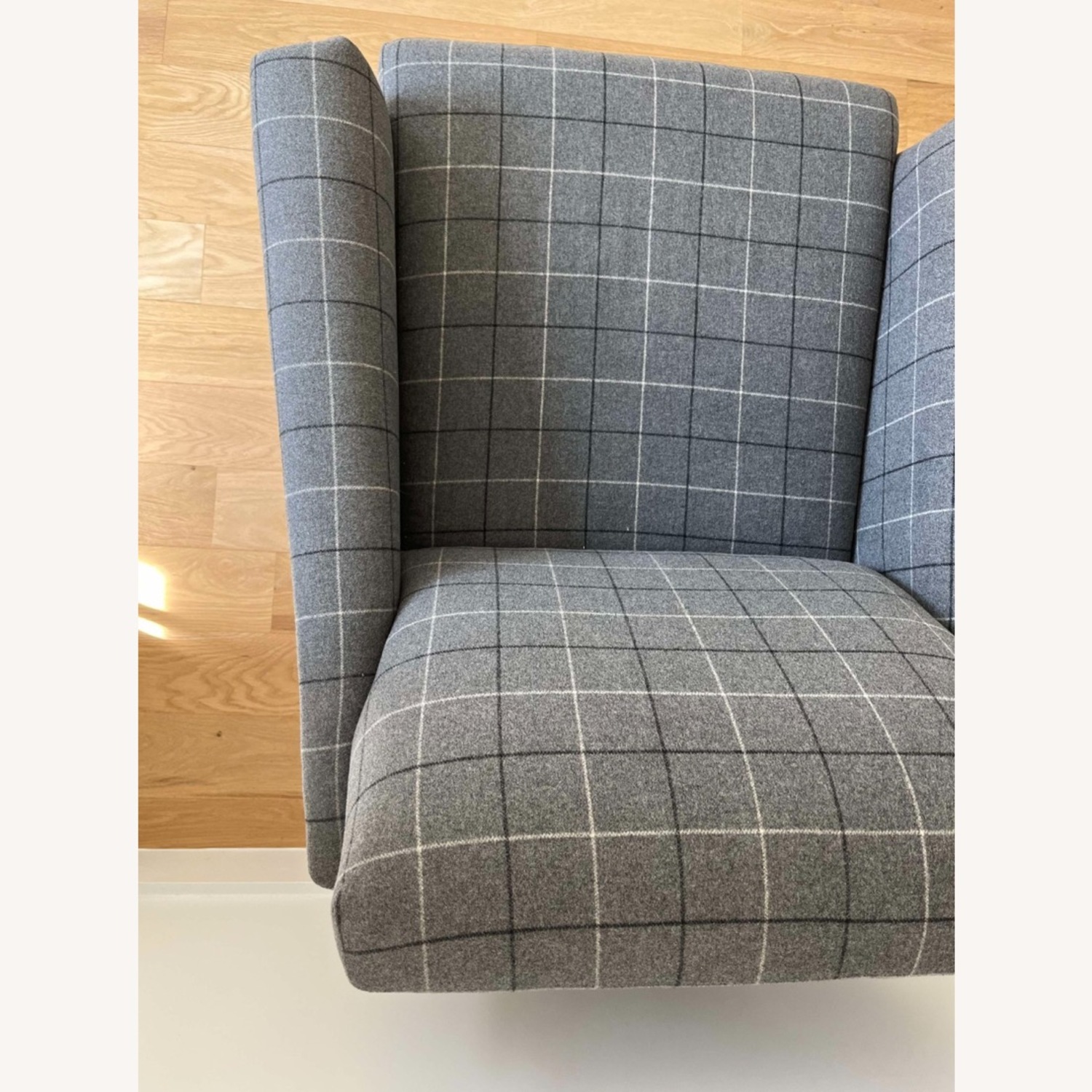 West Elm Gray Plaid Writer’s Chair - image-9