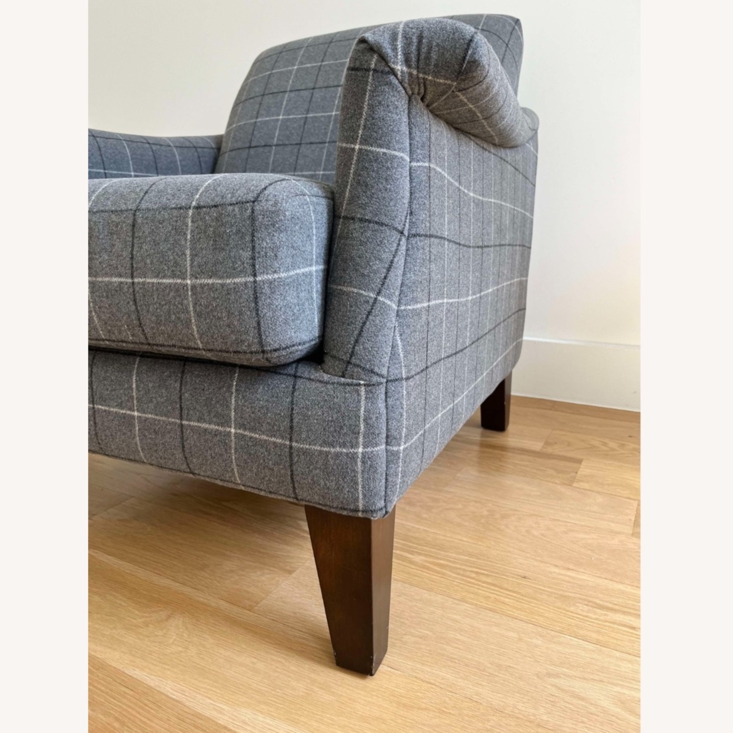 West Elm Gray Plaid Writer’s Chair - image-7