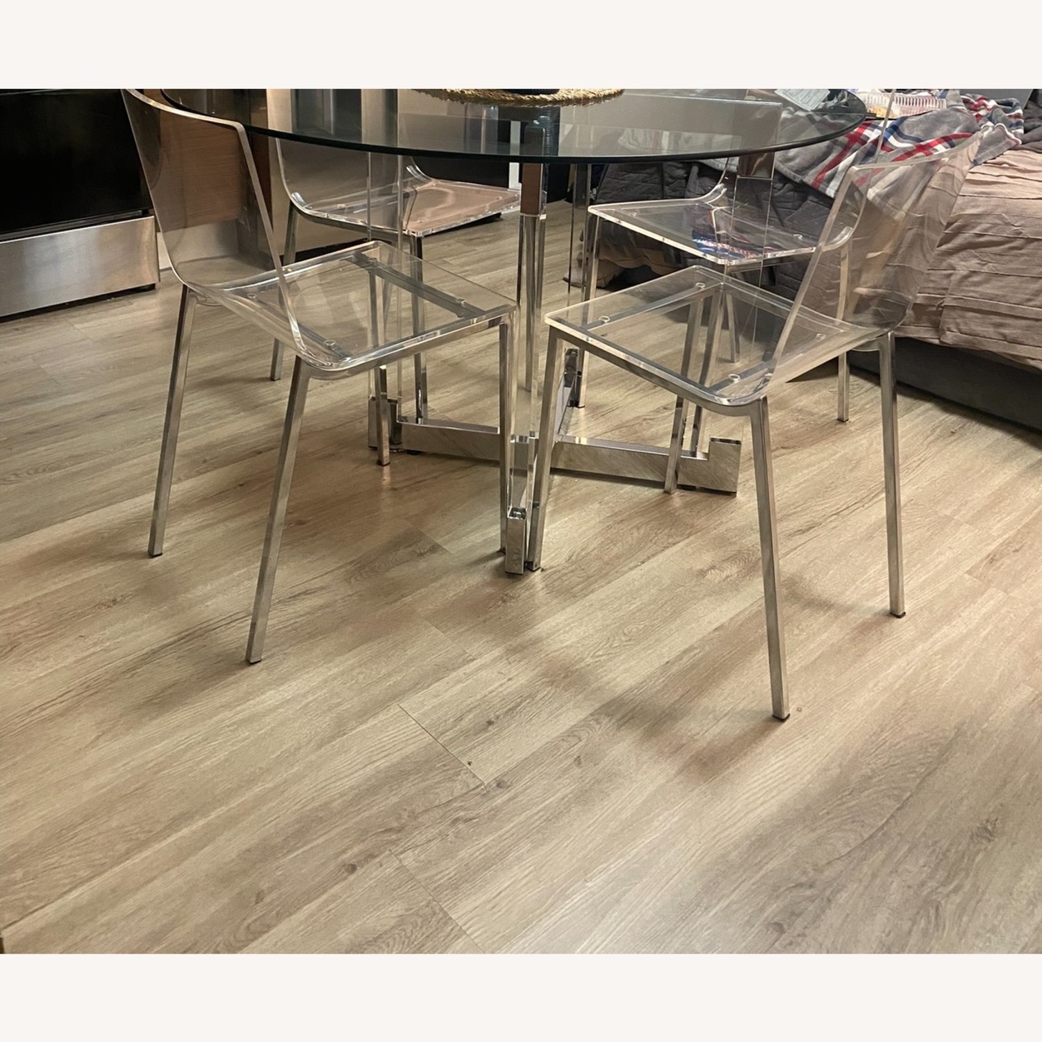 Glass Round Table & Chairs Kitchen Set - image-4