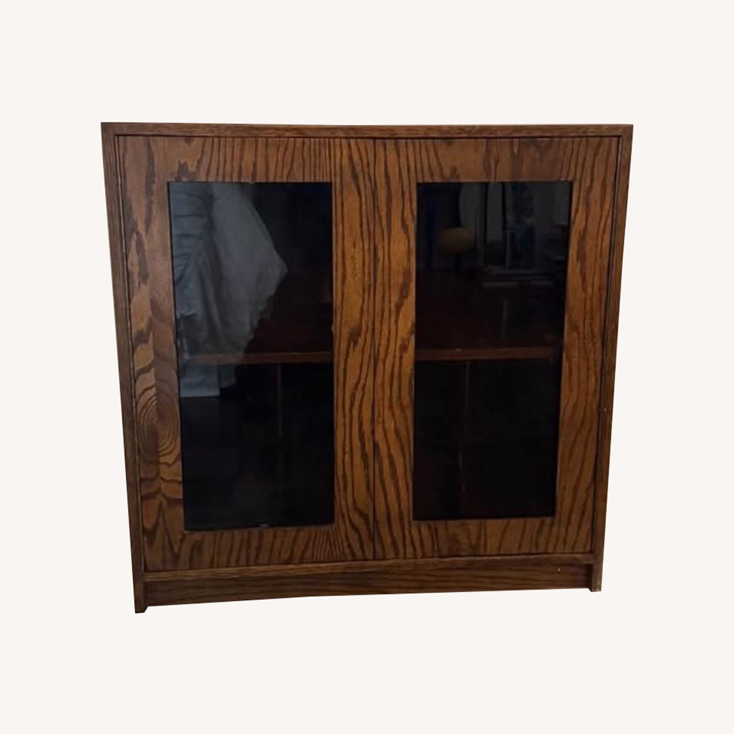 Antique Wooden Record Cabinet - image-0