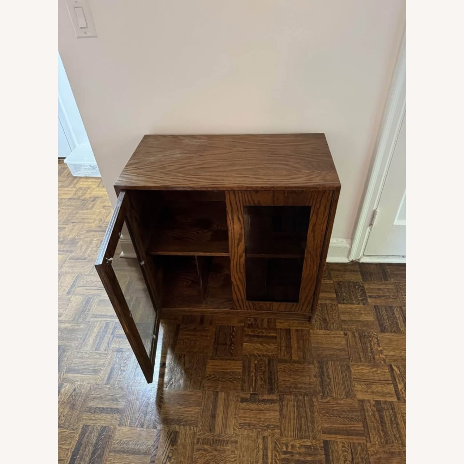 Antique Wooden Record Cabinet - image-5