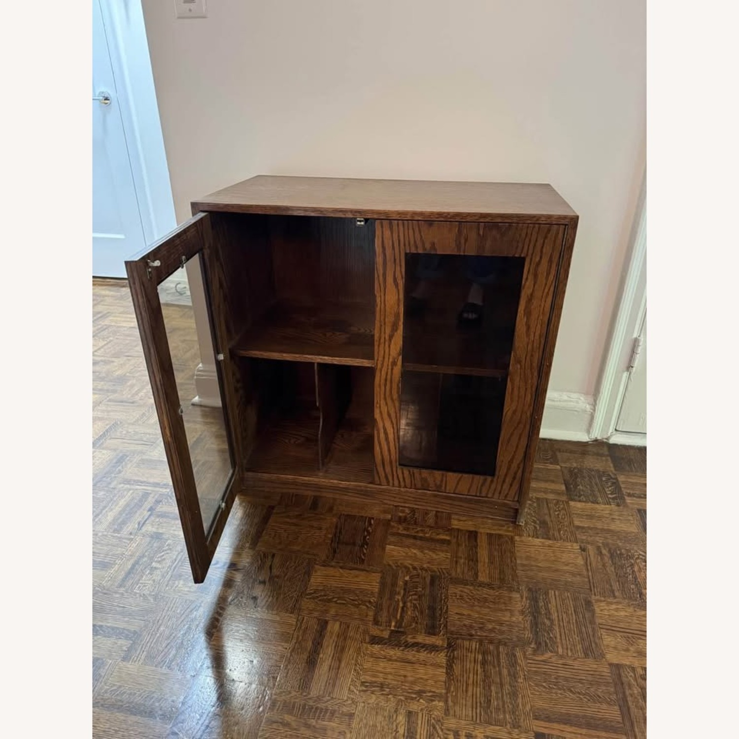 Antique Wooden Record Cabinet - image-6