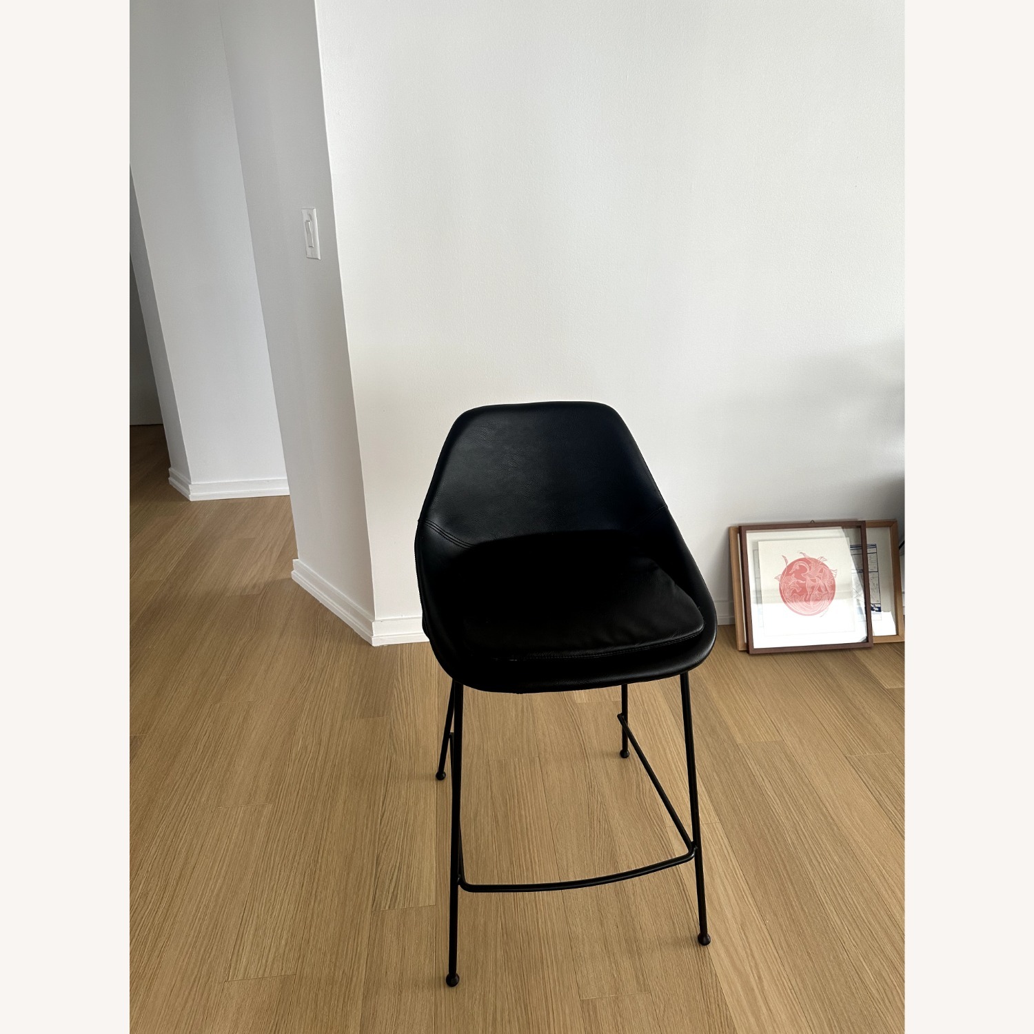 4 Faux Leather Black Bar Stools - image-1