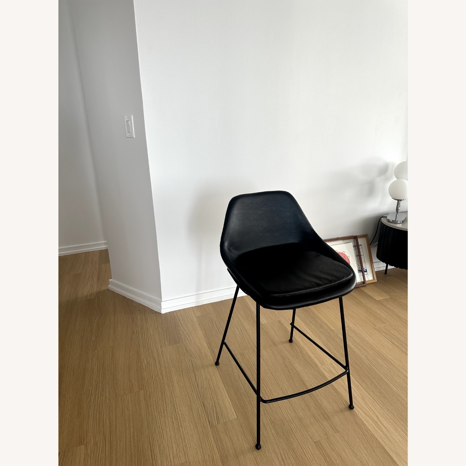 4 Faux Leather Black Bar Stools - image-2