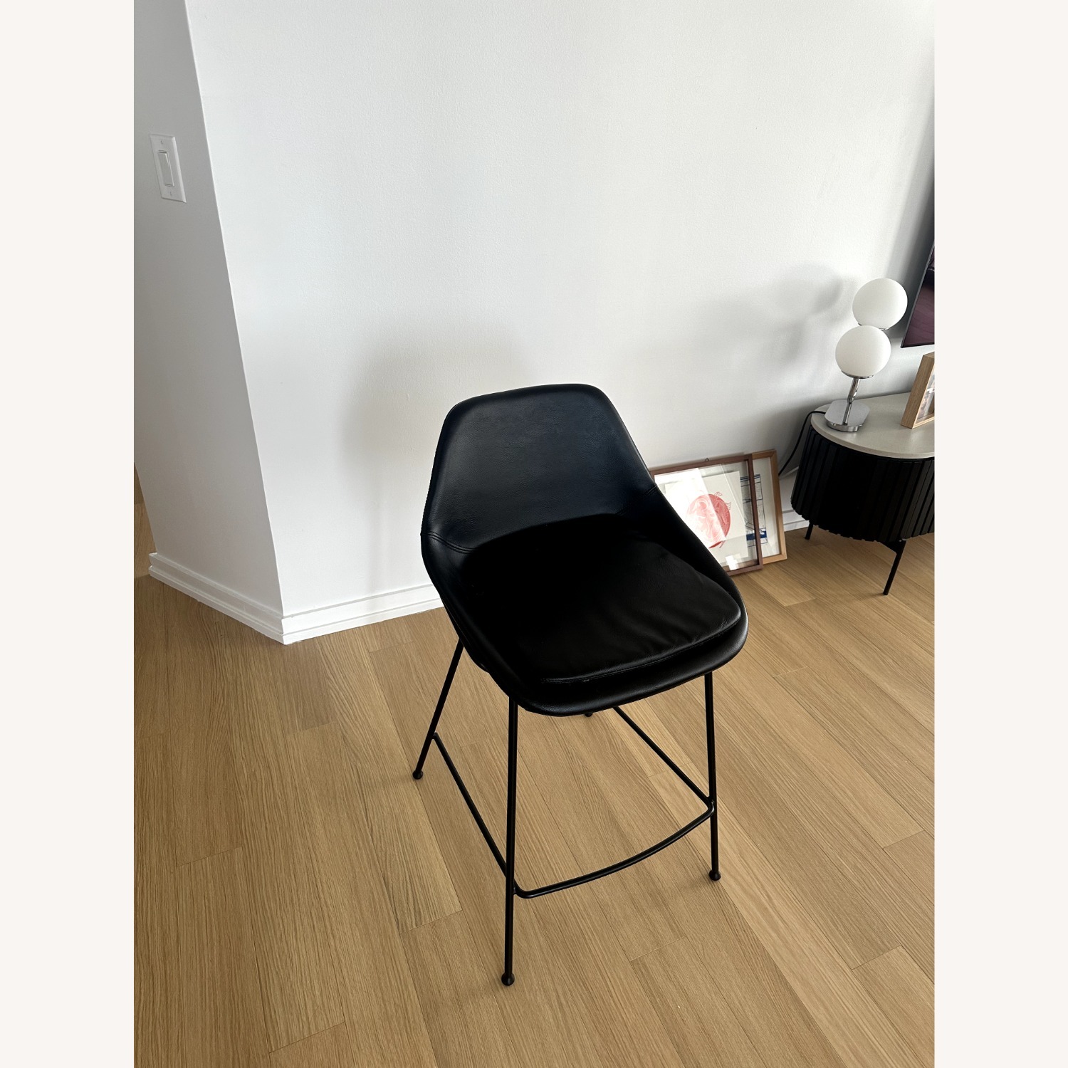 4 Faux Leather Black Bar Stools - image-3