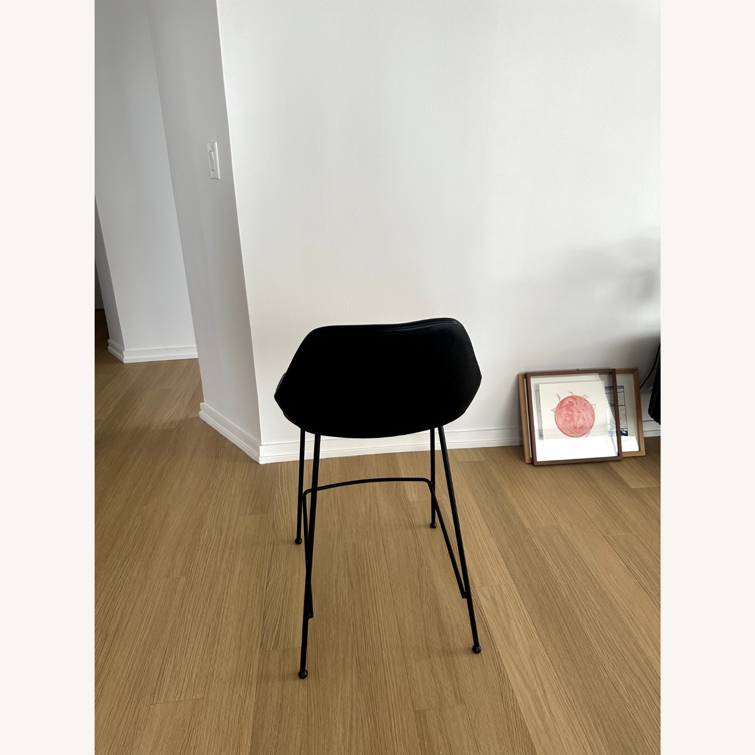 4 Faux Leather Black Bar Stools - image-4