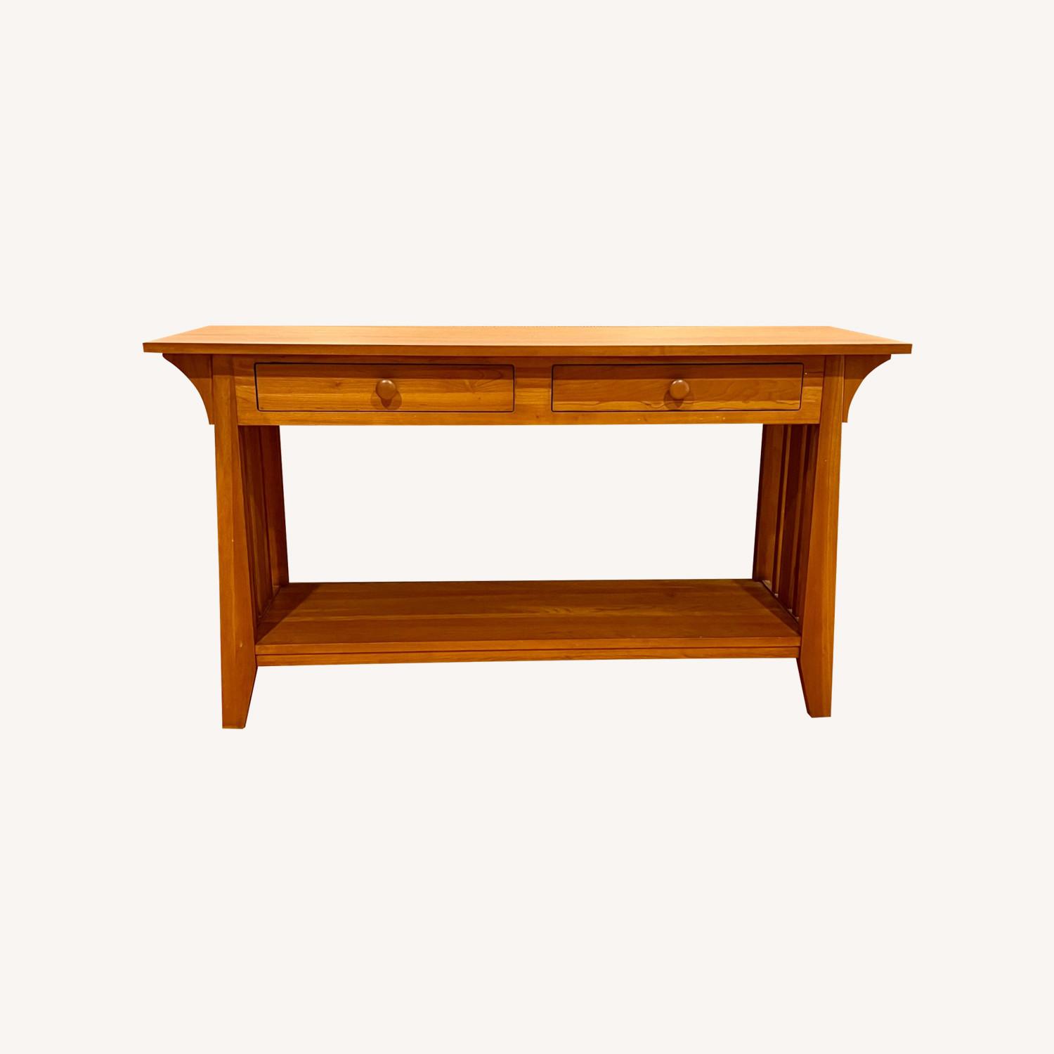 Ethan Allen Mission Console Table with Drawers - image-0