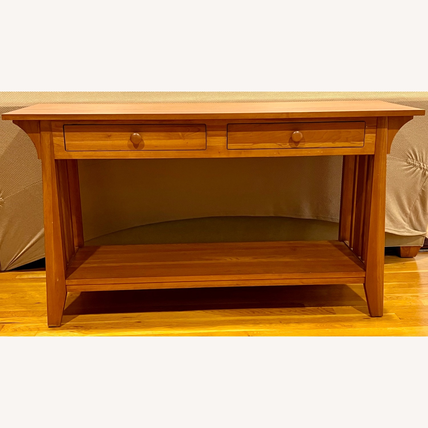 Ethan Allen Mission Console Table with Drawers - image-1