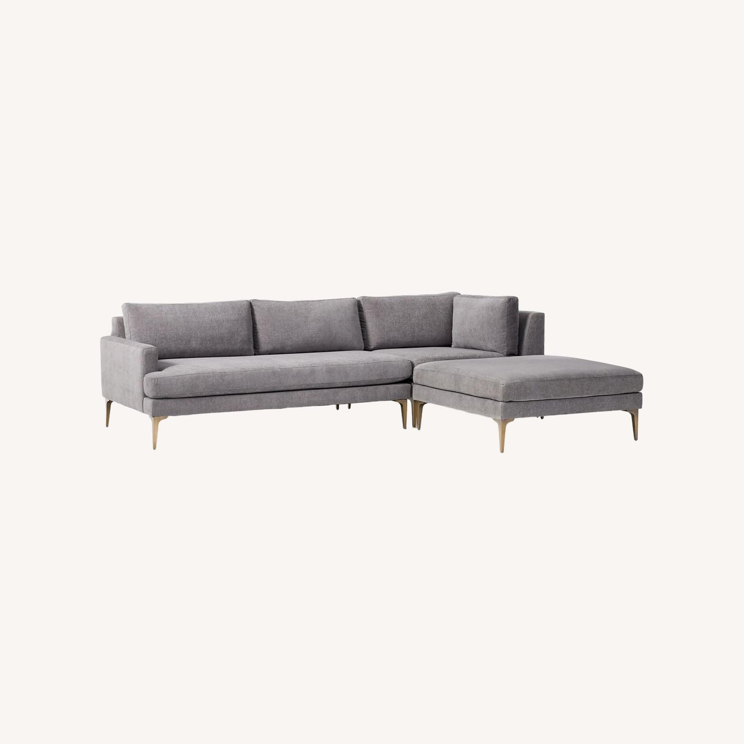 West Elm Sectional Pewter Gray 3- Piece - image-0