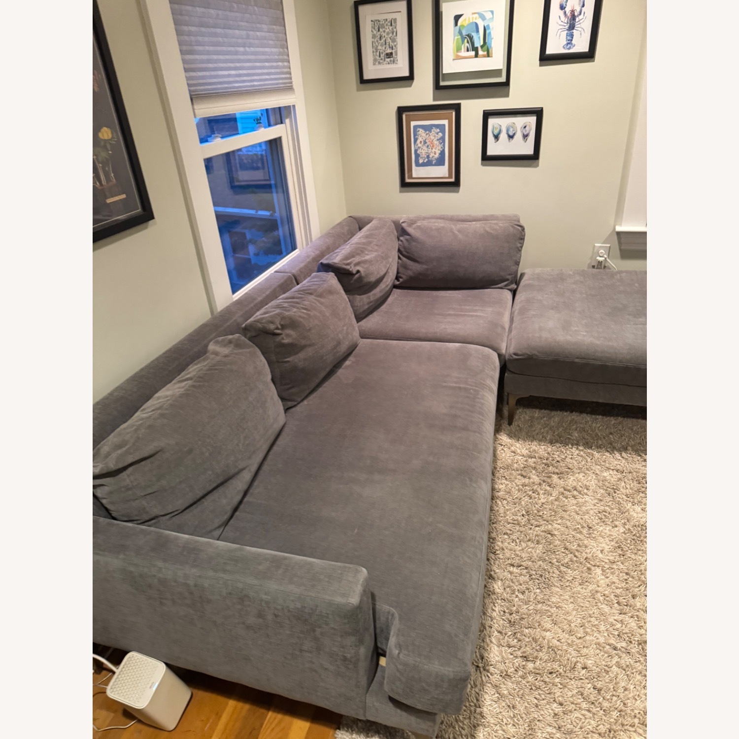 West Elm Sectional Pewter Gray 3- Piece - image-3