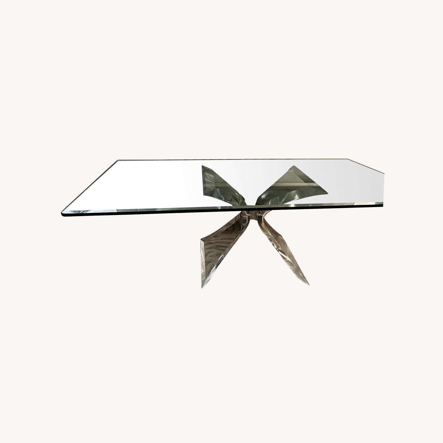 Vintage Glass and Lucite Dining Table - image-0