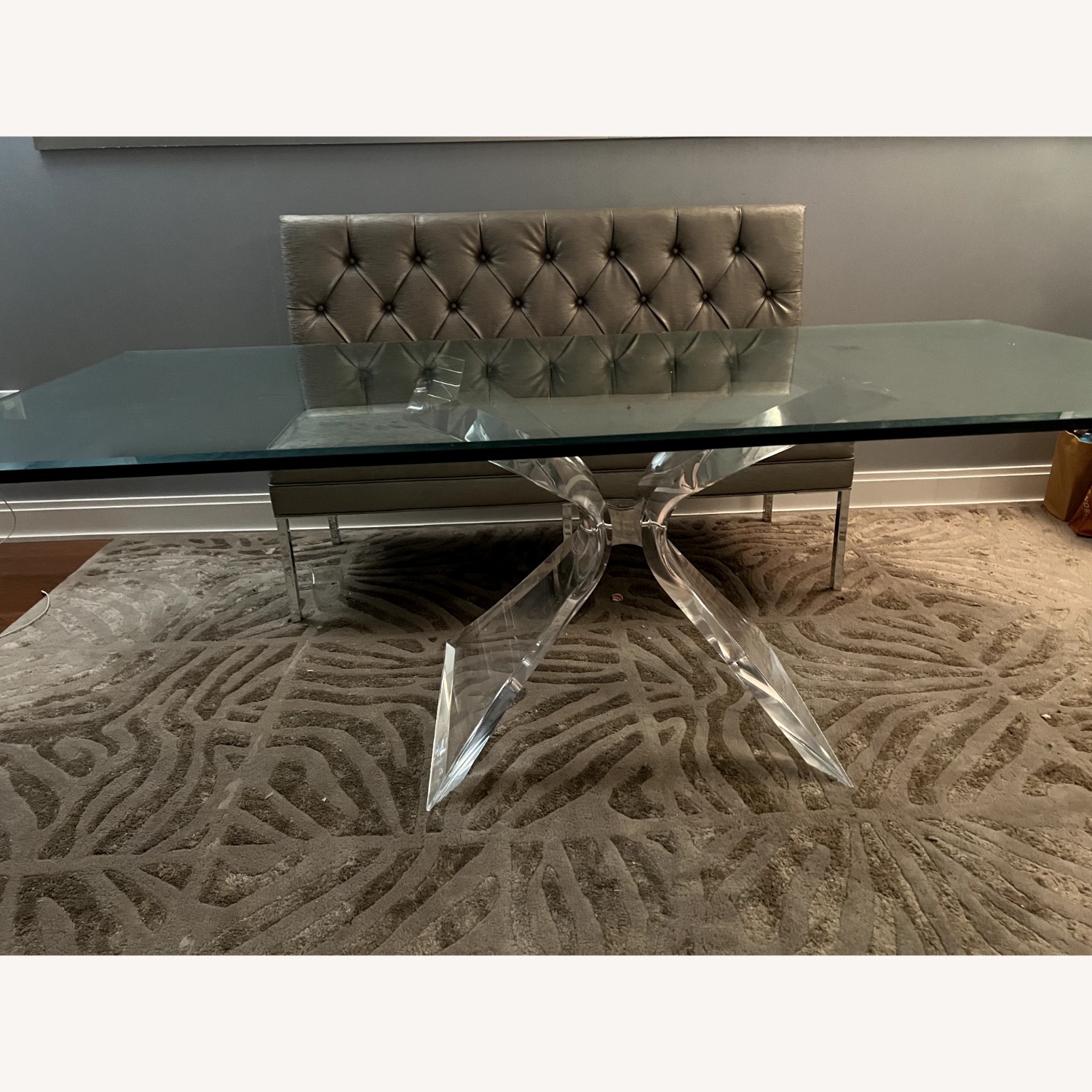 Vintage Glass and Lucite Dining Table - image-2