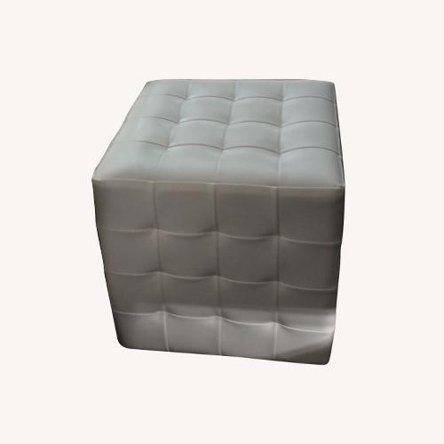 Used  Foot Cubes White Leather for sale on AptDeco
