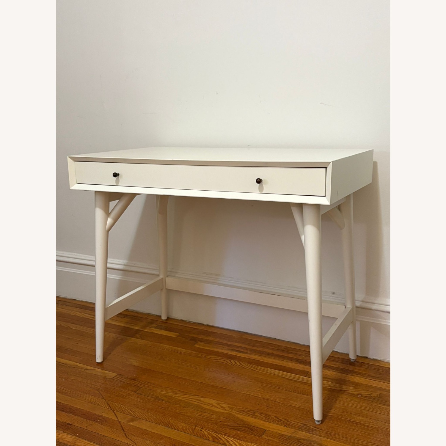 West Elm Mid Century Mini Desk (36") in White - image-2