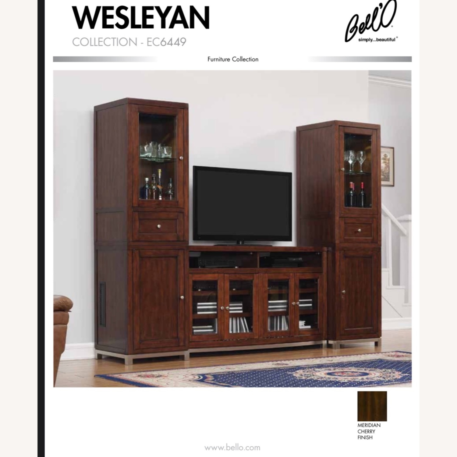 Meridian Cherry Finish TV Stand / Media Unit  - image-2