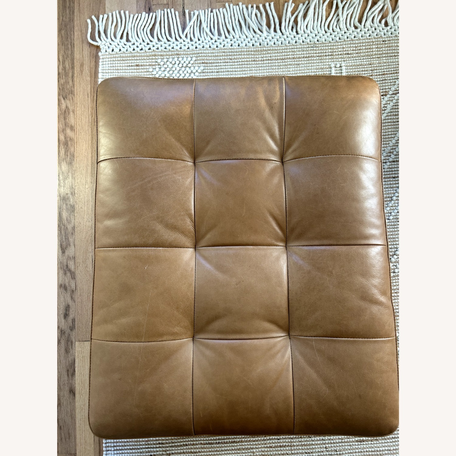 Sven 30" Leather Ottoman - Charme Tan - image-1