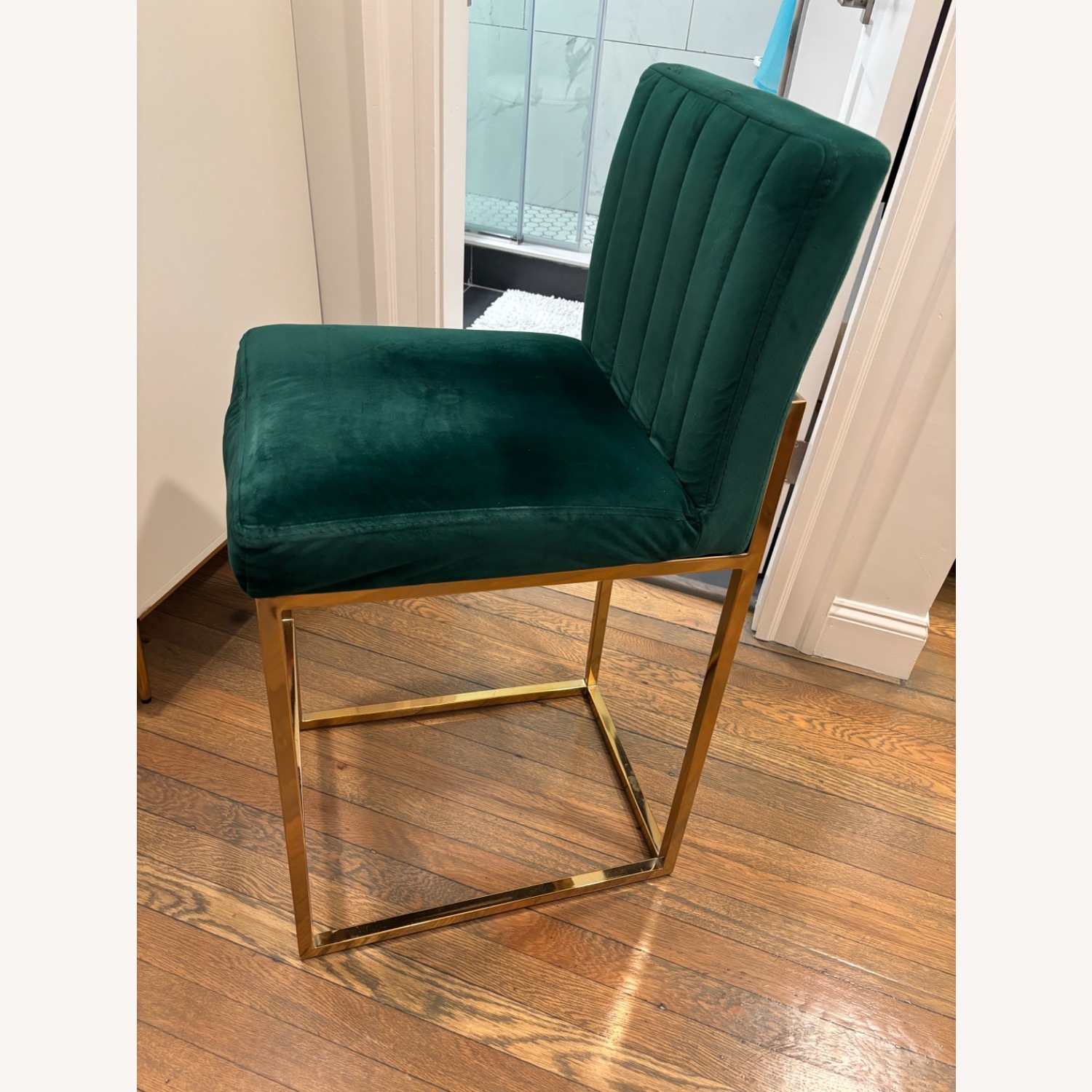 Green Velvet Bar Stools - image-2